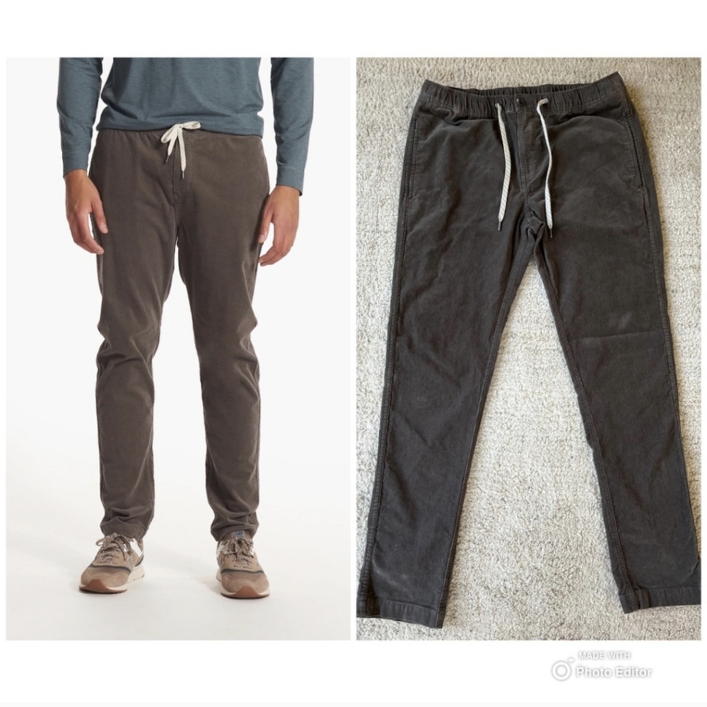Vuori Men's Corduroy Jogger Pants in Dark Brown